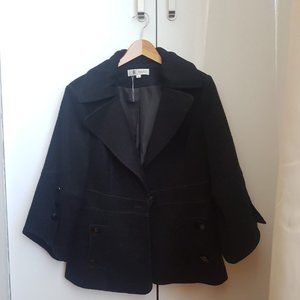 Black short wool coat